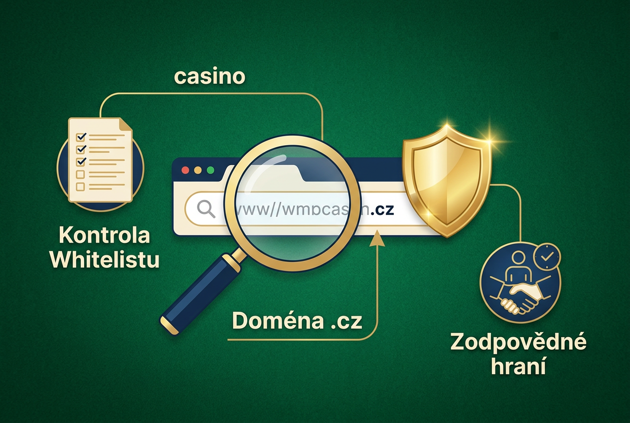 Informační grafika znázorňující kroky k ověření platnosti kasinové licence